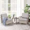 thumbnail image 2 of Auzfy 3 Piece Rocker Patio Set, PE Wicker Swivel Rocking Chairs and Table for Balcony Porch, Grey, 2 of 7