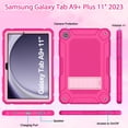 thumbnail image 7 of BMOUO Case for Samsung Galaxy Tab A11+ Plus 11" 2026 / Tab A9+ Plus 11 Inch 2023, Heavy Duty Shockproof Protective Case Cover with Kickstand , Rose+Pink, 7 of 7