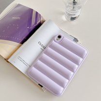 Decase Compatible with iPad 10th Generation 10.9 Inch 2022 Puffer Case, Luxury Winter Down Jacket Soft Touch Cloth Bumper Puffer Case for Girl Women 3D Cute Shockproof Cover Case, Light Purple