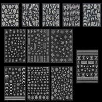 PH 12pcs Christmas Nail Art Stickers Decals White Snowflake Nail Stickers Winter Themed Nail Stickers Self Adhesive Flower Nail Art Supplies for DIY Christmas Nail Decoration colorful