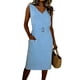 thumbnail image 1 of Vestido de Mujer Sandalias de Lino Cuello en V sin Mangas con Cinturón para Uso Casual Y Cárdigan Corto para Vestido, 1 of 9