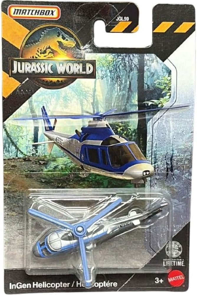 Matchbox Jurassic World Die-Cast Vehicle Set, 7 Pieces, Ages 3+, Ford Explorer, Jeep Wrangler, Mercedes-Benz, Helicopter JGL59-979C