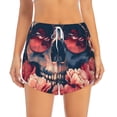 thumbnail image 2 of Hirioo Skull With Roses And Sunglasses for Women's Double Layer Athletic Shorts High-Performance Gym Shorts with Inner Pocket, Elastic Waistband-Large, 2 of 7