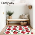 thumbnail image 3 of ODIKA 4'x6' Machine Washable Non-Slip Area Rug, Poinsettia Bloom Array Winter Celebration Base Cover High Traffic Rug with Pad, Red, 741524, 3 of 8