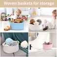 thumbnail image 5 of XIBUFE Cute Woven Gift Basket with Handle – Brown Storage Basket Empty, Gift Baskets for Valentines Day Birthday Baby Shower Raffle Burr, Decorative Organizer Container for Office, Home, 5 of 9