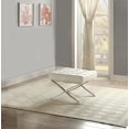 thumbnail image 1 of Topline Home Furnishings White Ottoman, 1 of 2