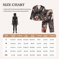 thumbnail image 4 of Picia Moonlit Crow Blossoms Pattern Women’s Long-Sleeve Sleepwear Set - Soft 2-Piece Loungewear with Pockets, Comfy PJs for Relaxing Nights-Large, 4 of 7
