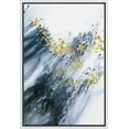 thumbnail image 3 of IDEA4WALL Framed Canvas Wall Art Flowing Blue Paint Strokes & Gold Dots Geometric Shapes Prints Modern Art Contemporary Expressive Ultra for Living Room, Bedroom, Office - 24"x36" White, 3 of 5