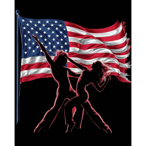 5D Diamond Painting Kits for Adults kids Beginners Paint By Diamond Set Round Full Drill Craft Diamond Art Painting Art Craft Painting Kit-Dancer under the Stars and Stripes