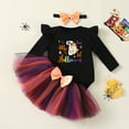 thumbnail image 4 of WIBACKER Newborn Baby Girl My 1st Halloween Skirt Outfit, Infant Pumpkin Dress, Toddler Romper Tutu Skirt Headband Set, 4 of 8