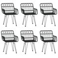 thumbnail image 2 of vidaXL 7 Piece Garden Dining Set Black Poly Rattan, 2 of 5