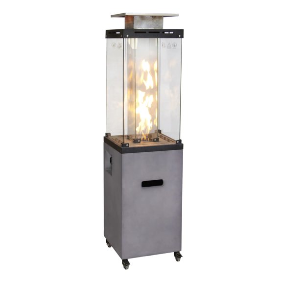Tempered Glass Heat-resistant Fire Pit Hideaway Tank Holder Warmth Fire Pit Protective Cover Fire Heater Smokeless With Lockable Wheels Fireplace