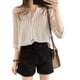 thumbnail image 2 of Qarigey Camisa a rayas Mujer Blusa de verano Cuello Suelta Top casual Prendas para la parte del cuerpo Blanco L, 2 of 8