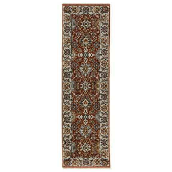 Oriental Weavers Aberdeen Area Rug - 562R1 - 2'3" x 7'6" - in Red/ Ivory - Vintage Inspired, Stain Resistant, Family and Pet Friendly , Entryway, Hallway Runner Rug