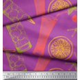 thumbnail image 3 of Soimoi Purple Rayon Fabric Lemon Slice & Soft Drinks Summer Designs Decor Fabric Printed Yard 56 Inch Wide, 3 of 3