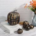 thumbnail image 4 of 7 Pcs Assorted Sizes Harvest Gold Artificial Pumpkins for Fall Halloween Thanksgiving Decorating Embellishing and Displaying, 4 of 16