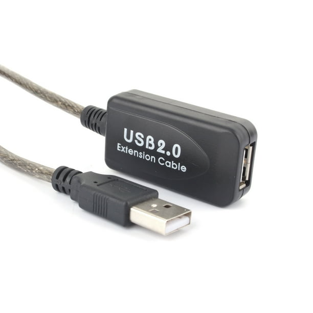 Cable De Extensión USB, Amplificador De Señal De Cable Extensor Negro De 15M, Alta Velocidad De 480 Mbps Para Oficina En Casa
