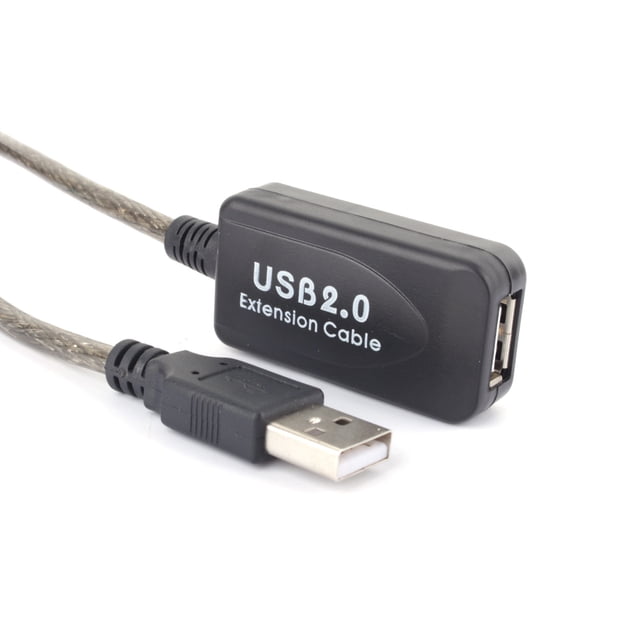 Cable De Extensión USB, Amplificador De Señal De Cable Extensor Negro De 15M, Alta Velocidad De 480 Mbps Para Oficina En Casa