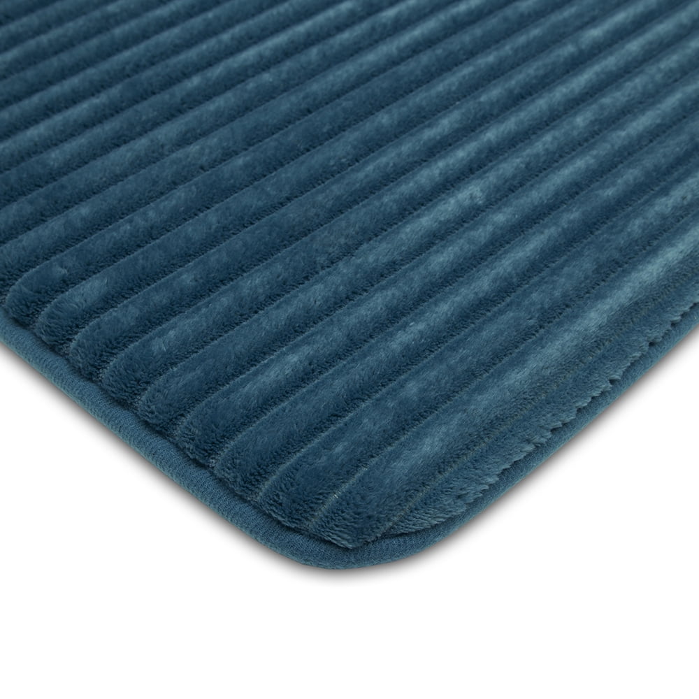 Mainstays Performance Quick Dry Memory Foam Bath Mat, Cool Water, 17" x 24"