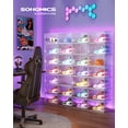 thumbnail image 2 of SONGMICS Shoe Boxes Set of 8, Stackable Shoe Organisers with Doors, 33 x 28.5 x 19.2 cm, Fits Shoes up to UK Size 11, Transparent White, 2 of 5