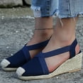 thumbnail image 5 of AXXD Blue Sandals Women Dressy Summer Closed Toe Wedge Trendy High Heel Mothers Day, 5 of 9