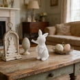 thumbnail image 2 of Easter Flocked Bunny Goth Figurine with Bow Tie 8.4" Easterween Rabbit Tabletop Decorations for Easter Centerpieces Easterween Ornament Spring Home Party Mantel Decor, 2 of 6