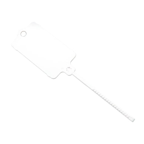 Naiovety 100 unids/set etiquetas para llaves con tensión dentada correas de plástico flexibles y duraderas para etiquetado seguro Almacenamiento y organización del hogar Blanco