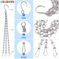 thumbnail image 4 of Juego de 15 cadenas de cesta colgante de metal de 16 pulgadas, 5 cadenas de repuesto para macetas de 3 puntos con 5 ojos de tornillo y 5 ganchos de tornillo para Bird F, 4 of 5