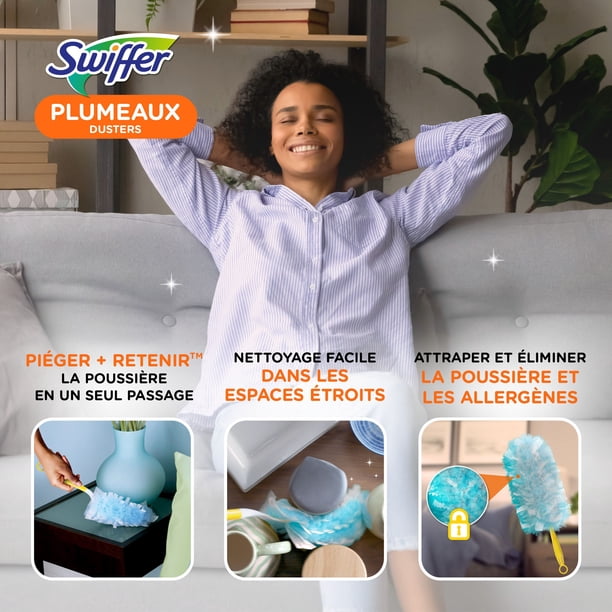 Recharges Pour Plumeau Swiffer Duster - Lot De 10, Fibres Attrape-Poussière, Efficace Contre Poils D'Animaux