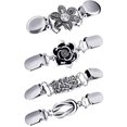thumbnail image 1 of 4 Pieces Vintage Sweater Shawl Clips Retro Cardigan Collar Clips Dress Shirt Brooch Clips for Women Girls Wearing, 4 Styles, 1 of 4