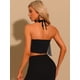 thumbnail image 3 of Camiseta sin mangas Allegra K con Lazo Cuello Halter Corpiño Negro XL, 3 of 6