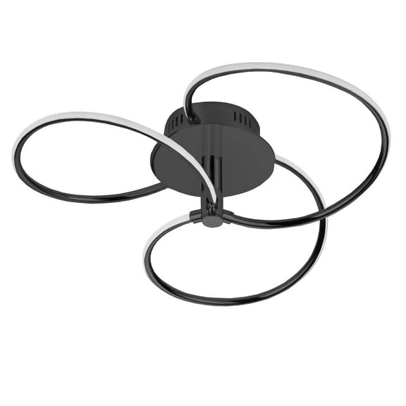 Coastal Semi-Flush Mount Ceiling Light - Matte Black Finish, Dimmable Ceiling Fixture