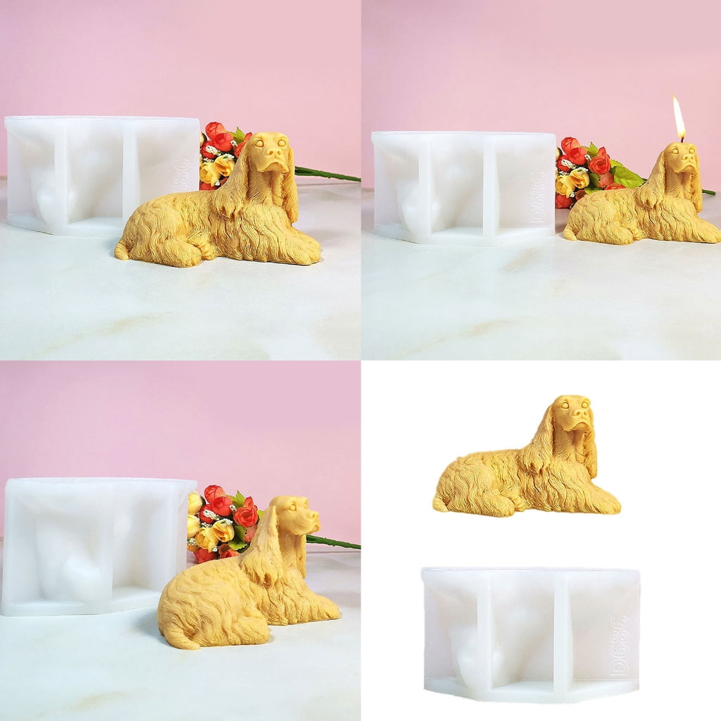 Aurgiarme Silicone Candle Mold 3D Dog Shape Room Decors Molds Handmade Art Supplies Silicone Texture for Crafting and Decors