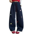 thumbnail image 3 of Boys Cargo Sweatpants Casual Loose Fit Long Trousers Streetwear Casual Pants for Boys Outdoor Youth Winter Pants Jogging Pants (Navy,6-7 Years), 3 of 3