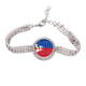 thumbnail image 1 of Nombre de la bandera de Filipinas Pulsera de tobillera de cadena de tenis, joyería de diamantes, 1 of 3