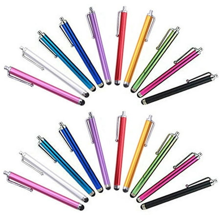 HDE 20 pc Soft Rubber Tip Stylus Pack Combo Capacitive Universal Precision Styli Pens for iPd 2 3 4 Mini Air Android (20 Pack (Best Precision Stylus For Android)