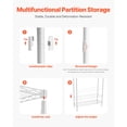 thumbnail image 2 of KFFKFF Storage Racks Above Washing Machine and Dryer, 6-Level Clothes Drying Stand with Hanging Rod and Hooks, Dual Row Adjustable Space-Efficient Shelves, Ideal for Laundry Room Organizing, White, 2 of 9