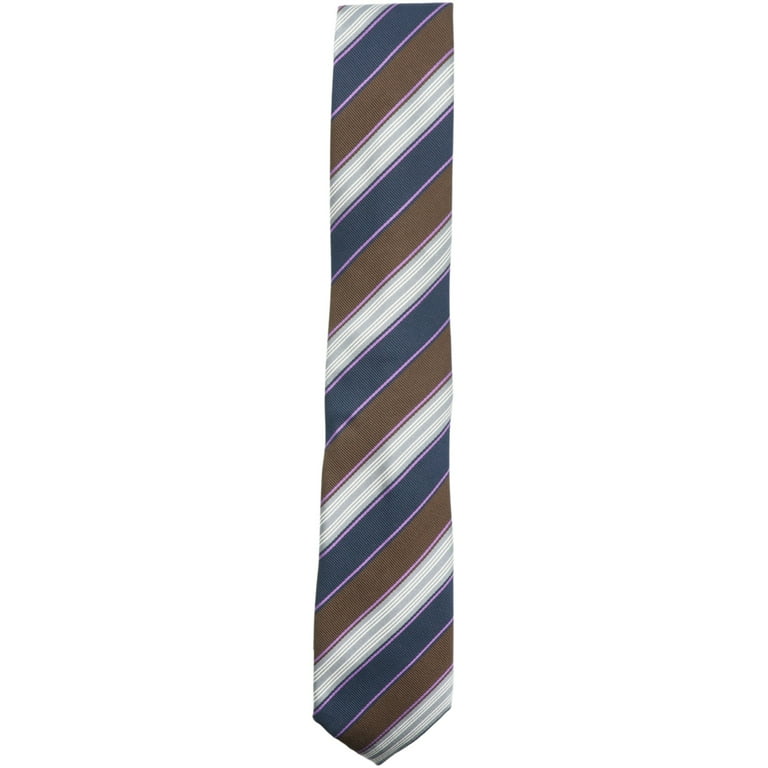 Altea Men's Navy / Brown Pink Grey Multi Diagonal Stripe Necktie - One Size