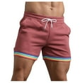 thumbnail image 1 of Wyzesi Gym Shorts for Men 7 Inch Inseam Mens Summer Solid Color Rainbow Pants Pocket Drawstring Loose Casual Sports Running Straight Shorts Beach Pants, 1 of 4