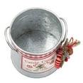 thumbnail image 3 of 9" Galvanized Metal Candycane Bucket w/Pine & Jingle, 3 of 5
