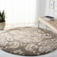 thumbnail image 3 of SAFAVIEH Florida Desmond Damask Shag Area Rug, Beige/Cream, 5' x 5' Round, 3 of 6