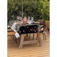thumbnail image 2 of Outdoor Tablecloth with Umbrella Hole and Zipper, Black Christmas Rectangle Table Cloth 60x84 Inch Waterproof Tablecloth, Snowman Xmas Tree Ball Snowflake Winter Picnic Table Cover for Patio Camping, 2 of 7