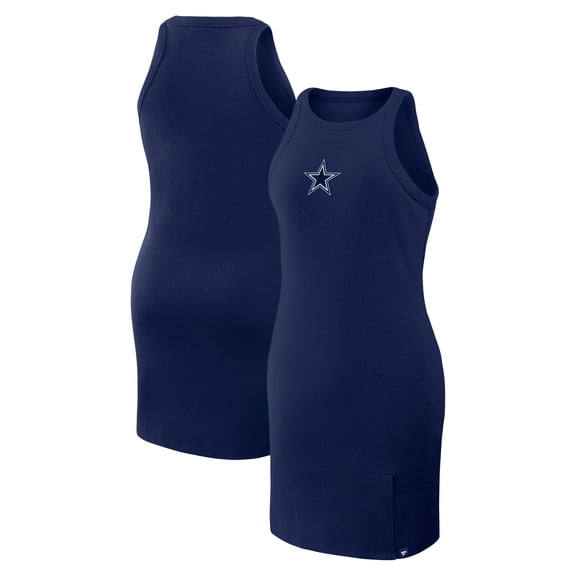 Women's Fanatics Navy Dallas Cowboys Push Beyond Tri-Blend Ribbed Sleeveless Dress