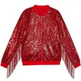 thumbnail image 2 of ZyeKqe Toddler Baby Boys Girls Sequin Jackets Full Zip up Long Sleeved Casual Jacket Sparkly Glitter Fringe Outwear, 2 of 3