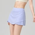 thumbnail image 2 of Women's Summer Skirts Women's Tennis Skirt With Pockets Fitness Pleated Pants High Waist Short Jogging Culottes Activewear Athletic Bottom Purple S, 2 of 5