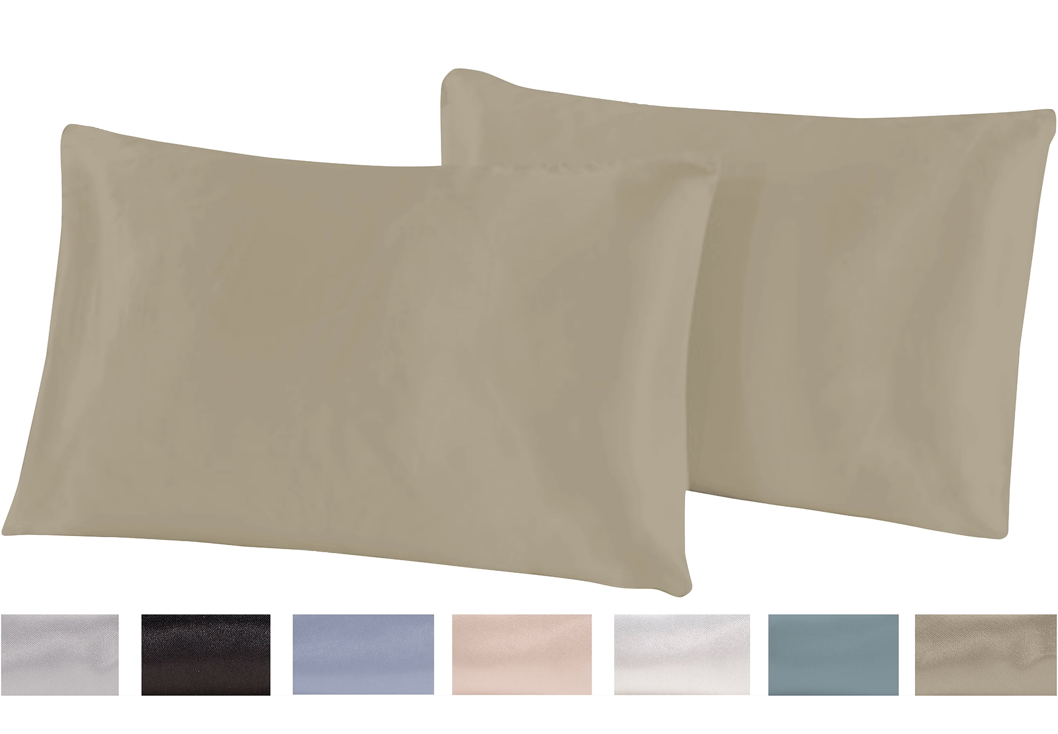 Satin Radiance 230 Thread Count Brown Polyester Sheet Sets, Queen, (4 Pieces )