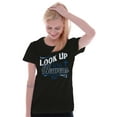 thumbnail image 3 of Look Up To The Heavens Religious Womens Slim Fit Graphic Tee Brisco Brands S, 3 of 5