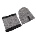 thumbnail image 3 of Bienvenido Hombres Gorro Bufanda Cálido A Prueba de Viento Elástico Engrosado Forro Polar Invierno Gorro de Punto Conjunto para Montar Senderismo Esquí Gris, 3 of 8
