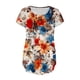 thumbnail image 4 of Puntoco - Camiseta de manga corta para mujer con cuello en V y estampado floral Puntoco Puntoco-325, 4 of 6