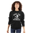 thumbnail image 3 of Save Chubby Mermaids Funny Manatees Unisex Plus Fleece Graphic Sweatshirt Brisco Brands 2X, 3 of 5